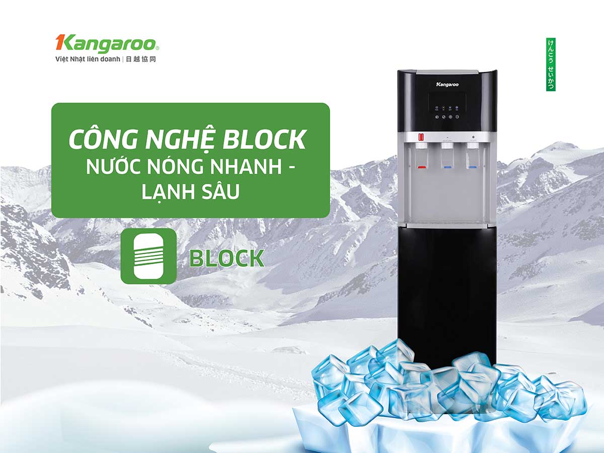 Cây nước nóng lạnh Kangaroo KGWD03BT1D công nghệ Block